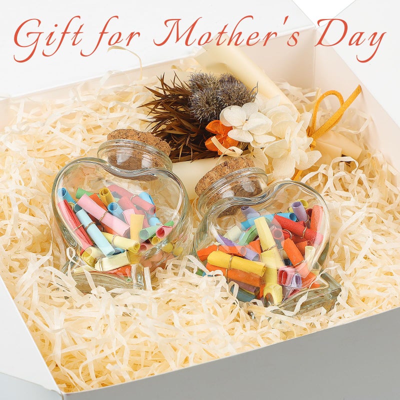 Folinstall Honeymoon Sand Keepsake Jar 2024  20 Pack Heart Shaped Spell Jars Coloured Paper Scrolls  DIY Gift Jars for Valentine's Day  Small Glass Jars with Cork Lid for Baby Shower  Wedding Favor - Image 3